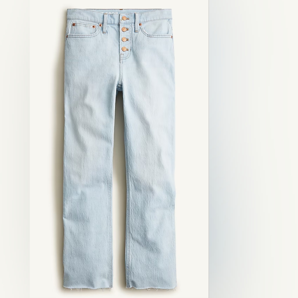 J. Crew 10'' demi-boot crop jean in Rocky Beach wash, Size 34